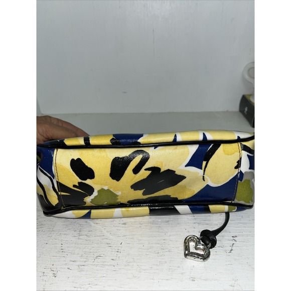 brighton handbag shoulder strap Vinyl/canvas Yellow Flowers Blue Accents 12x6 - Picture 12 of 13